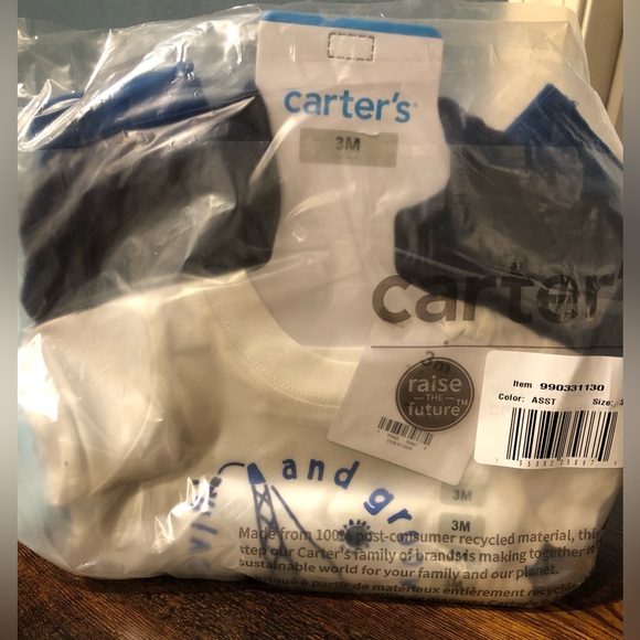 Baby Boy Three Piece Bodysuits & Pant Carter’s Outfit Set Size 3 Months NWT - Picture 5 of 8